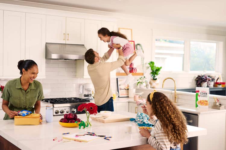 A family enjoying breakfast