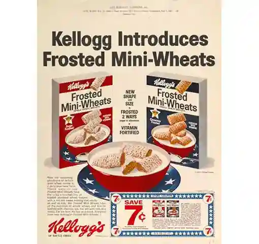 Frosted Mini-Wheats cereal debuted.